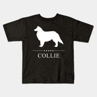 Collie Dog White Silhouette Kids T-Shirt